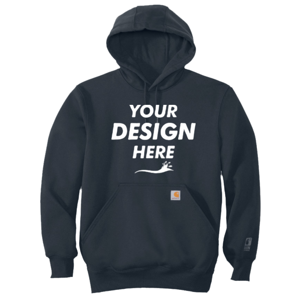 Carhartt Rain Defender ® Paxton Heavyweight Hooded Sweatshirt, New Navy, Front view, Mockup