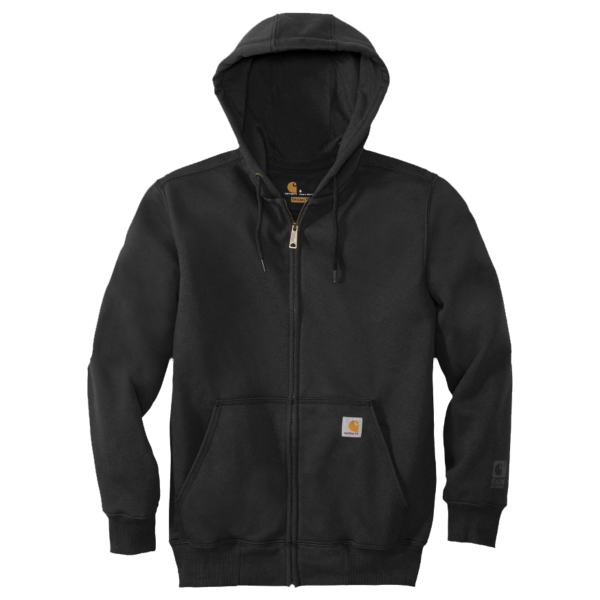 Carhartt Rain Defender ® Paxton Heavyweight Hooded Zip Front Sweatshirt, Black, Front view