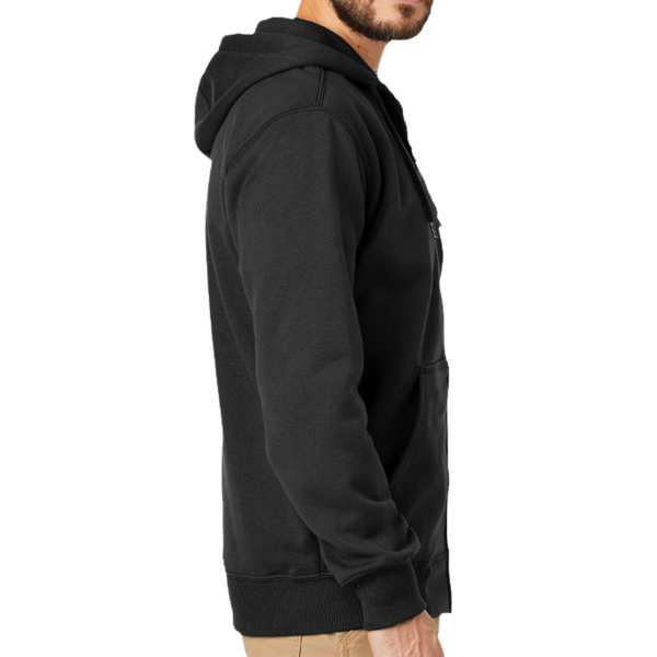 Carhartt Rain Defender ® Paxton Heavyweight Hooded Zip Front Sweatshirt, Black, Right Sleeve view