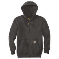 Carhartt Rain Defender ® Paxton Heavyweight Hooded Zip Front Sweatshirt, Carbon Heather, Front view
