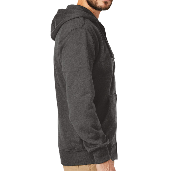 Carhartt Rain Defender ® Paxton Heavyweight Hooded Zip Front Sweatshirt, Carbon Heather, Right Sleeve view