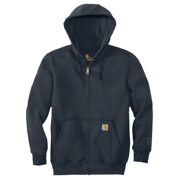 Carhartt Rain Defender ® Paxton Heavyweight Hooded Zip Front Sweatshirt, New Navy, Front view