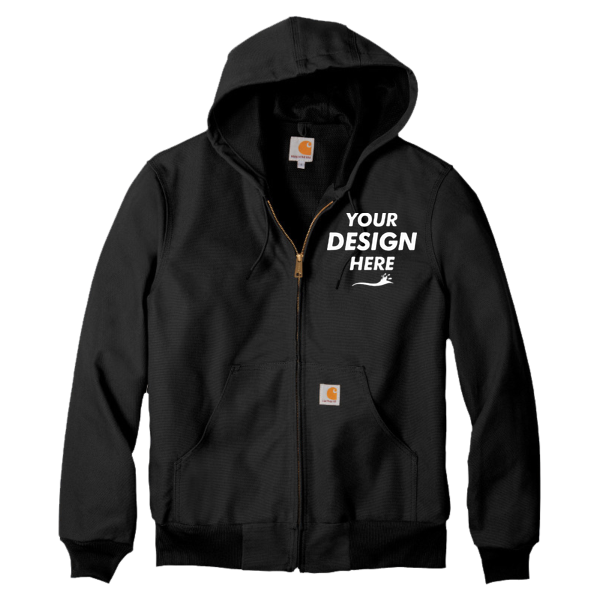 Carhartt Thermal Lined Duck Active Jac, Black, Front view, Mockup