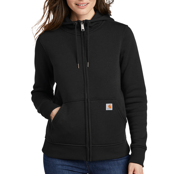 Carhartt Women's Clarksburg Full Zip Hoodie, Black, Front view