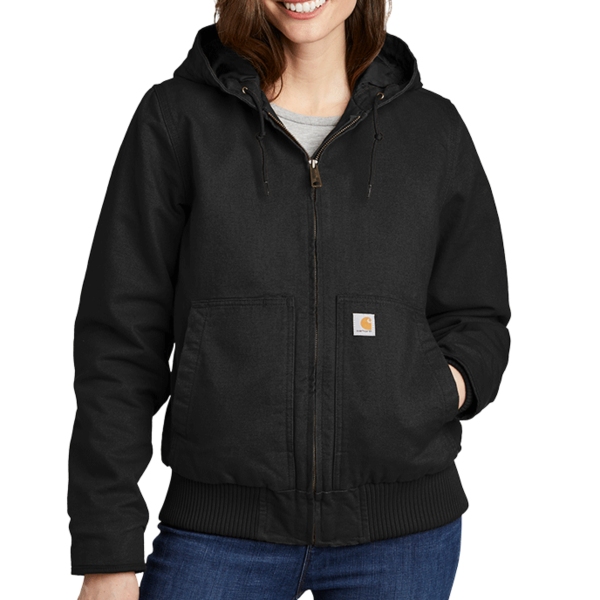 Carhartt Women's Washed Duck Active Jac, Black, Front view