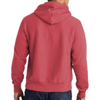 Champion Reverse Weave ® Garment Dyed Hooded Sweatshirt, Crimson, Back view