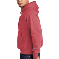 Champion Reverse Weave ® Garment Dyed Hooded Sweatshirt, Crimson, Left Sleeve view