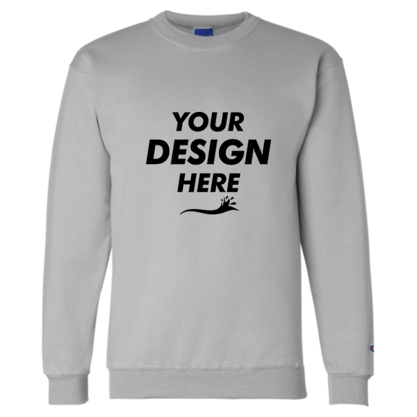 Champion Unisex Powerblend® Crewneck Sweatshirt, Light Steel, Front view, Mockup