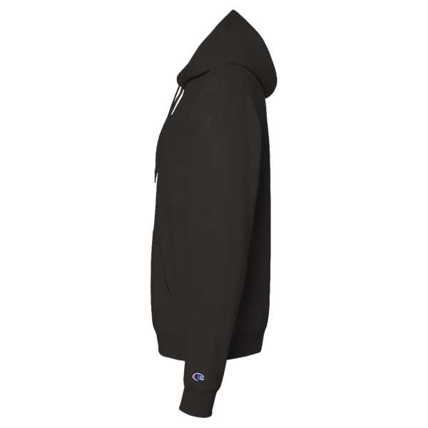 Champion Unisex Powerblend® Hooded Sweatshirt, Black, Left Sleeve view