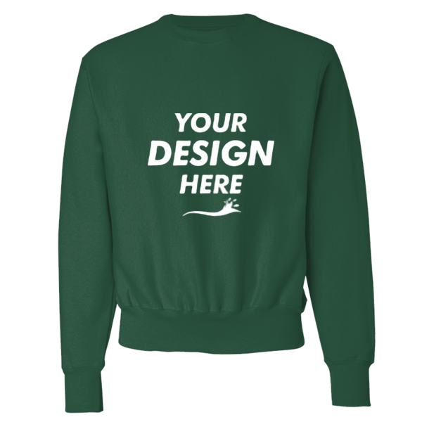 Champion Unisex Reverse Weave® Crewneck Sweatshirt, Dark Green, Front view, Mockup
