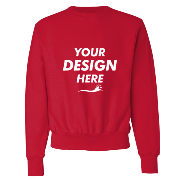 Champion Unisex Reverse Weave® Crewneck Sweatshirt, Scarlet, Front view, Mockup