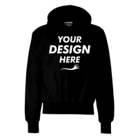 Champion Unisex Reverse Weave® Hooded Sweatshirt, Black, Front view, Mockup
