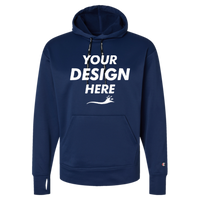 Champion Unisex Sport Hooded Sweatshirt, Athletic Navy, Front view, Mockup