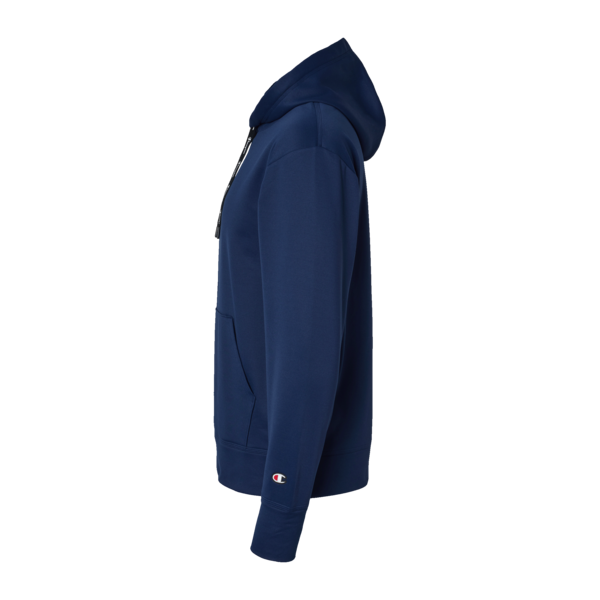 Champion Unisex Sport Hooded Sweatshirt, Athletic Navy, Left Sleeve view
