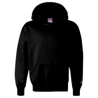 Champion Youth Powerblend® Hooded Sweatshirt, Black, Front view