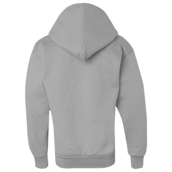 Champion Youth Powerblend® Hooded Sweatshirt, Light Steel, Back view