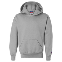 Champion Youth Powerblend® Hooded Sweatshirt, Light Steel, Front view
