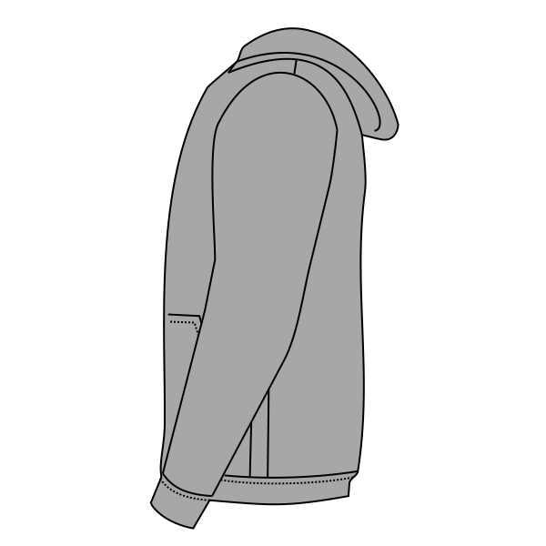 Champion Youth Powerblend® Hooded Sweatshirt, Light Steel, Left Sleeve (Long) view