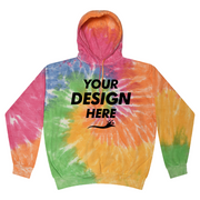 Colortone Unisex Tie-Dyed Hooded Sweatshirt, Eternity, Front view, Mockup