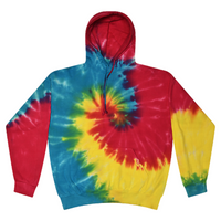 Colortone Unisex Tie-Dyed Hooded Sweatshirt, Reactive Rainbow, Front view