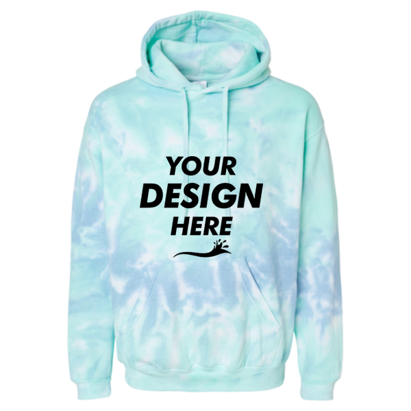 Colortone Unisex Tie-Dyed Hooded Sweatshirt, Slushy, Front view, Mockup