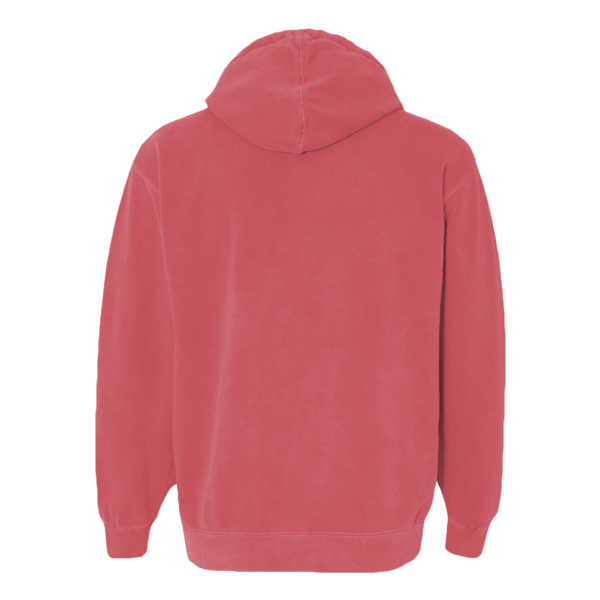 Comfort Colors Unisex Garment-Dyed Hooded Sweatshirt, Crimson, Back view