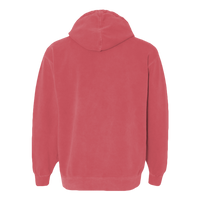 Comfort Colors Unisex Garment-Dyed Hooded Sweatshirt, Crimson, Back view