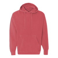 Comfort Colors Unisex Garment-Dyed Hooded Sweatshirt, Crimson, Front view