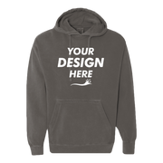 Comfort Colors Unisex Garment-Dyed Hooded Sweatshirt, Pepper, Front view, Mockup