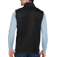 Core 365 Men's Journey Fleece Vest, Black, Back view