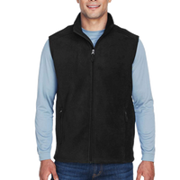 Core 365 Men's Journey Fleece Vest, Black, Front view