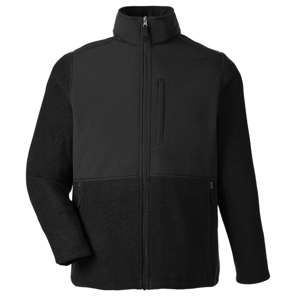 Core 365 Men's Journey Summit Hybrid Full-Zip, Black / Black, Front view