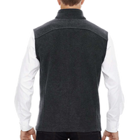 Core 365 Men's Tall Journey Fleece Vest, Heather Charcoal, Back view
