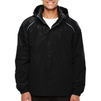 Core 365 Men's Tall Profile Fleece-Lined All-Season Jacket, Black, Front view