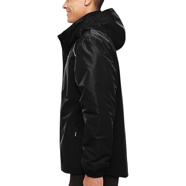 Core 365 Men's Tall Profile Fleece-Lined All-Season Jacket, Black, Left Sleeve view