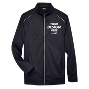 Core 365 Men's Tall Techno Lite Three-Layer Knit Tech-Shell, Black, Front view, Mockup