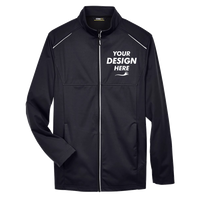 Core 365 Men's Tall Techno Lite Three-Layer Knit Tech-Shell, Black, Front view, Mockup