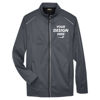 Core 365 Men's Tall Techno Lite Three-Layer Knit Tech-Shell, Carbon, Front view, Mockup