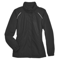 Core 365 Women's Profile Fleece-Lined All-Season Jacket, Black, Front view