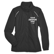 Core 365 Women's Profile Fleece-Lined All-Season Jacket, Black, Front view, Mockup
