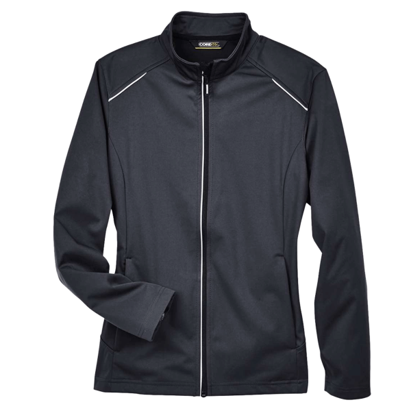 Core 365 Women's Techno Lite Three-Layer Knit Tech-Shell, Black, Front view