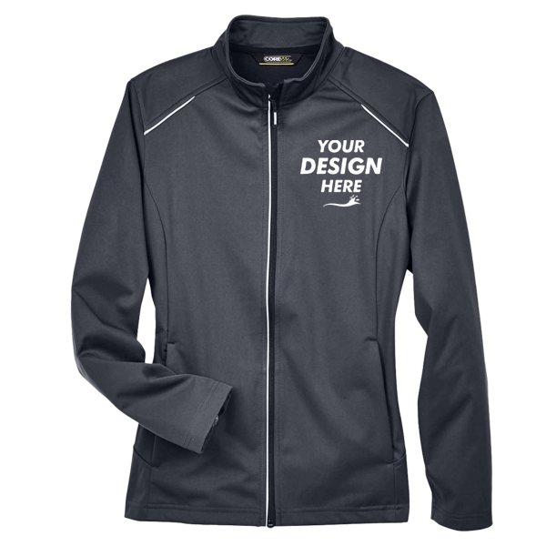 Core 365 Women's Techno Lite Three-Layer Knit Tech-Shell, Carbon, Front view, Mockup