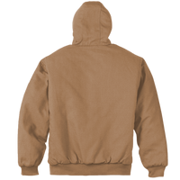 CornerStone Heavyweight Full Zip Hooded Sweatshirt with Thermal Lining, Duck Brown, Back view