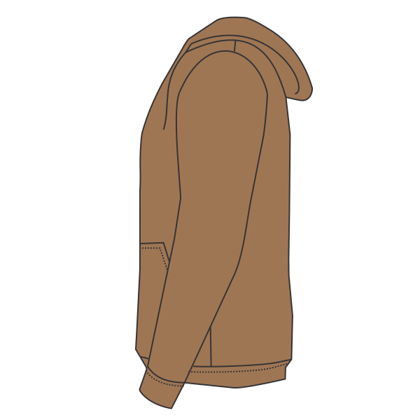 CornerStone Heavyweight Full Zip Hooded Sweatshirt with Thermal Lining, Duck Brown, Left Sleeve (Long) view