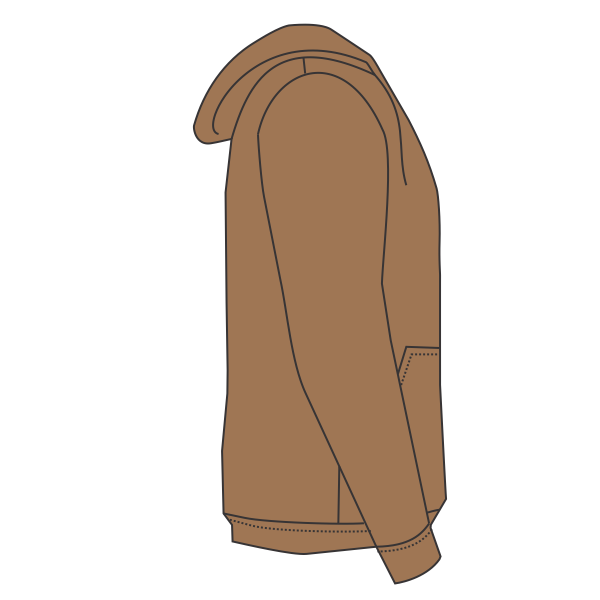 CornerStone Heavyweight Full Zip Hooded Sweatshirt with Thermal Lining, Duck Brown, Right Sleeve (Long) view