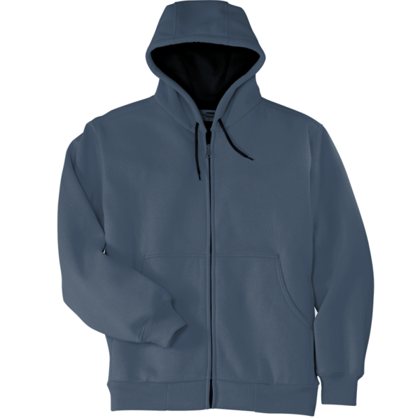 CornerStone Heavyweight Full Zip Hooded Sweatshirt with Thermal Lining, Navy, Front view