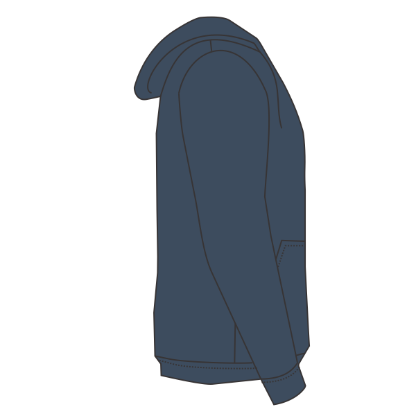 CornerStone Heavyweight Full Zip Hooded Sweatshirt with Thermal Lining, Navy, Right Sleeve (Long) view