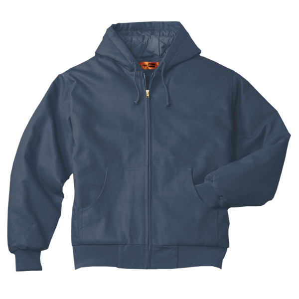 CornerStone Tall Duck Cloth Hooded Work Jacket, Navy, Front view