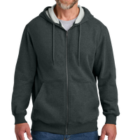 CornerStone Tough Fleece Full Zip Hoodie, Charcoal Heather, Front view