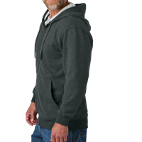 CornerStone Tough Fleece Full Zip Hoodie, Charcoal Heather, Left Sleeve view